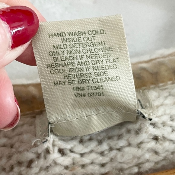 L.L. Bean Women's Hooded Cable Knit Cardigan - Beige - Picture 4 of 15